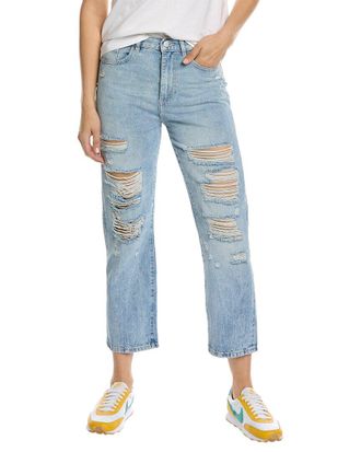 DL1961 Dl1961 Emilie Straight Ultra High-Rise Vintage Super Light Shredded Ankle Cut Jean