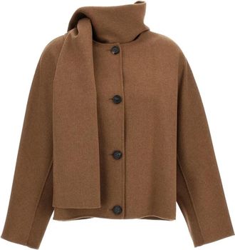 Max Mara Margot Jacket - Dames - Mantel - Bruin - M - Wol - Jassen