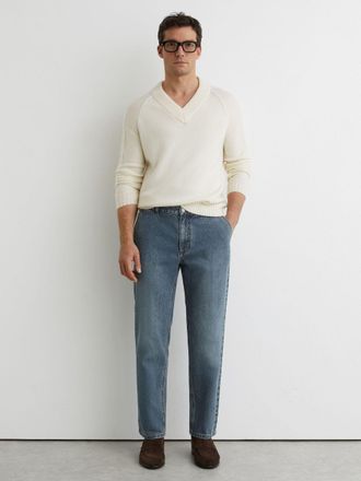 Reiss Vintage Blue Wash Straight-leg Jeans, 28