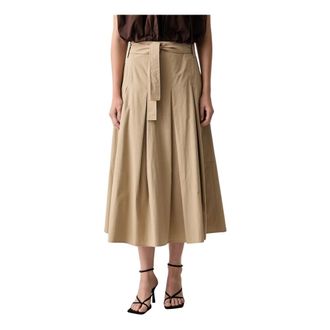 Vicolo Rokken, Dames, Beige, S, Katoen, Katoenen Midi Rok