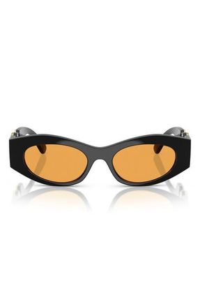 Versace 51m Cat Eye Sunglasses in Black /Orange at Nordstrom