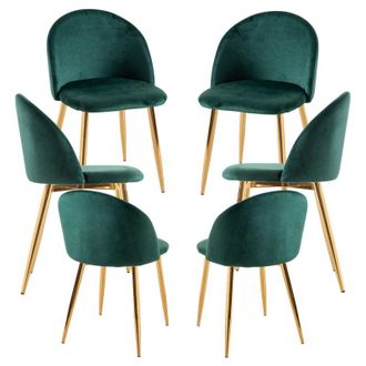 Regalos Miguel Packs Sillas Comedor - Pack 6 Sillas Vint Terciopelo Golden - Verde