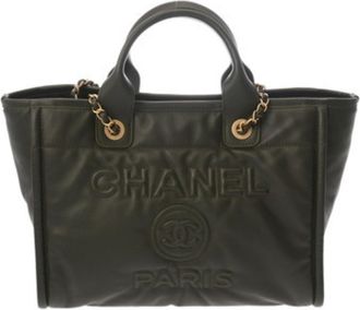 Chanel Leather Shoulder Bag Tote Bag (Pre-Owned)