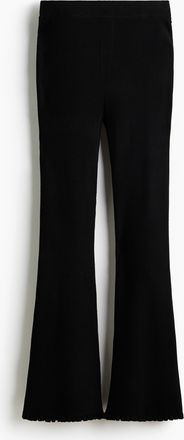 H&M Ausgestellte Hose aus Rippstrick - Schwarz