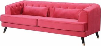 Habitat et Jardin Sof&aacute; De Terciopelo gloria - 216 X 86 X 76 Cm - 3 Plazas - Rojo