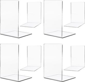 OEM Serre-livres - Acr&iacute;lico Transparente - 12,5 X 12,5 X 18 Cm - Para Estudio Biblioteca Oficina - Pack De 8