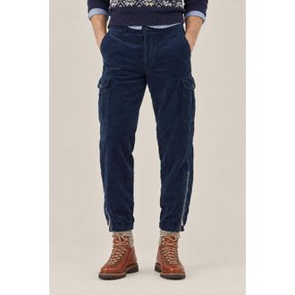 Brunello Cucinelli MenS Navy Cotton Cargo Trousers, Size 38