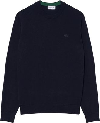 Lacoste Jersey de cuello redondo en lana merino - Knitwear - Hombre - Azul - 3XL