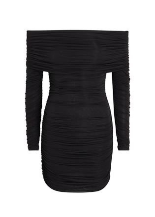 Ronny Kobo Kya Off-the-shoulder Stretch-mesh Mini Dress - Black - S (UK8-10 / S)