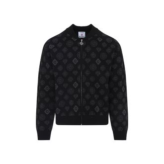 Casablanca Black City Jacquard Bomber Jackets-Uomo