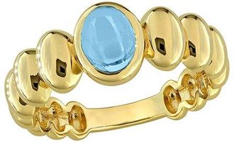 Rina Limor Silver 0.75 Ct. Tw. Swiss Blue Topaz Puffy Band Ring