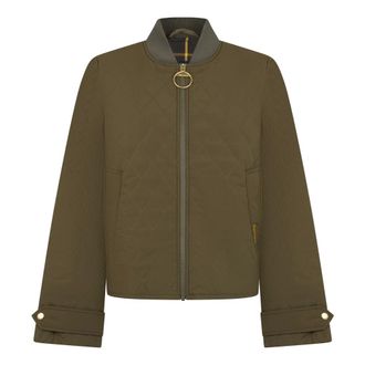 Barbour Light Jackets, female, Green, Size: M Quilted Jacket with Zip