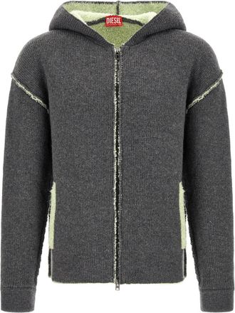 Diesel Grey Knitted Relaxed Hoodie
