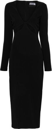 Versace Jeans Couture cut-out crepe midi dress - women - Polyester/Elastane/Polyester - 38 - Black
