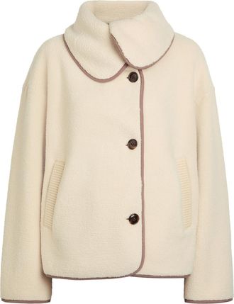 Varley Romane Contrasting-trim Sherpa Jacket - Cream - S (UK8-10 / S)
