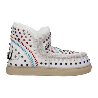 Mou Schoenen, Dames, Wit, 36 EU, Leer, Leren Enkellaarsjes