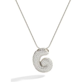 Mint & Lily Pave Bubble Initial Necklace in Silver /Letter G at Nordstrom