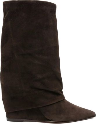 The Seller 90 mm soepelvallende laarzen met puntige neus - Bruin