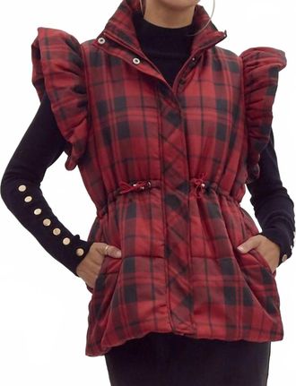 Entro Tara Vest In Red/black