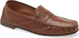 Versace Medusa Penny Loafer in Rovere-Gold at Nordstrom, Size 5.5Us