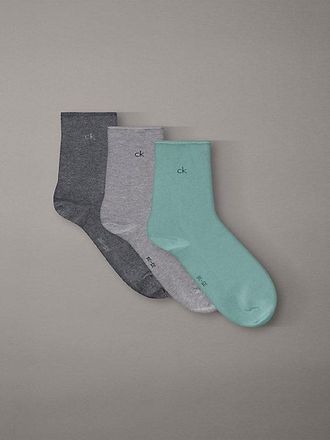 Calvin Klein 3 Pack Soft Cotton Rolltop Crew Socks