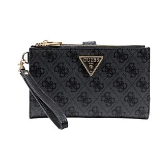 Guess Bedrukte Portemonnee met Rits en Knoopsluiting - Dames - Portefeuilles - Grijs - ONE Size - Accessoires