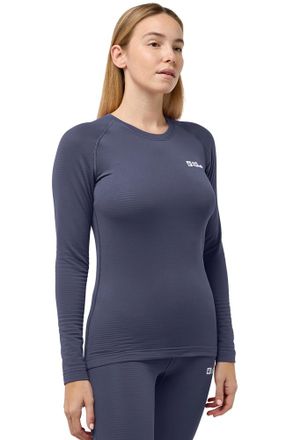 Jack Wolfskin Langarmshirt JACK WOLFSKIN INFINITE WARM LS W, Damen, Gr. L (42/44), grau (graphite), Obermaterial: 92% Polyester, 8% sonstige Fasern, Shirts Langarms