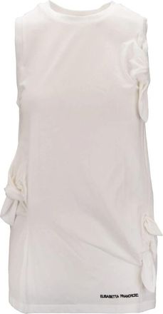 Elisabetta Franchi Sleeveless Tank Top - Dames - Tops zonder mouwen - Wit - XL - Katoen - Tops