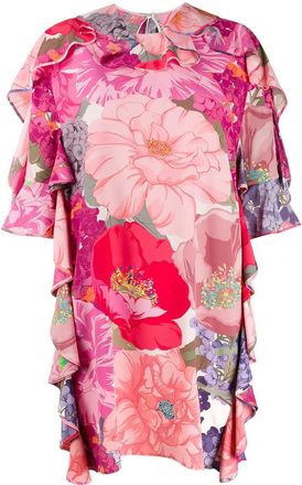 Valentino Garavani Floral Print Ruffled Dress