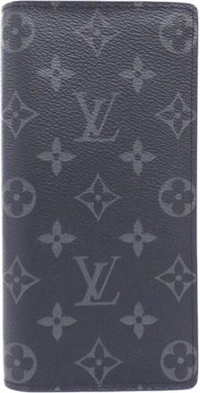 Louis Vuitton Black Coated Canvas Long Wallet (Bi-Fold) (Pre-Owned)