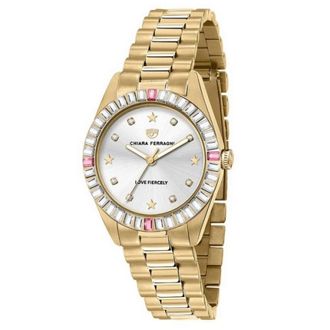 Chiara Ferragni Gouden Roestvrijstalen Dames Quartz Horloge - Dames - Horloges - Geel - ONE Size - Accessoires