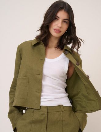 Nobody's Child Khaki Pocket Front Jacket