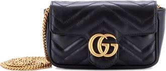 Gucci GG Marmont Flap Matelass&eacute; leren kleine crossbodytas - Zwart