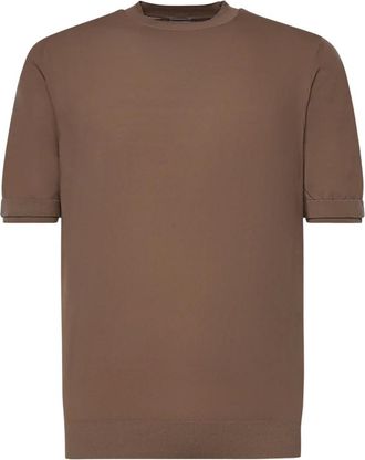 Eleventy Truien & Vesten, Heren, Bruin, L, Trui met ronde hals