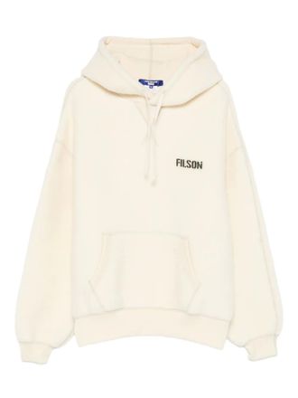 Junya Watanabe pouch hooded hoodie - men - Wool/Nylon - L - White