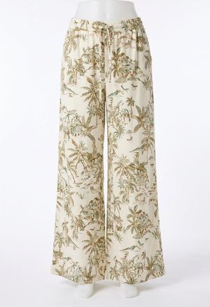 Z Supply Overlook Tiki Tide Linen Pants In Island Coconut