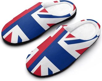 Generic Flag of England Flag Fashion Cotton Slippers for Women Memory Foam House Slippers Non-Slip House Bedroom Shoes