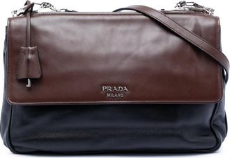 Prada Pre-owned Prada Soft Calfskin Double Sided Flap Messenger Bag SDNZO4M21VOYR3TI
