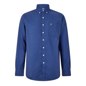 Farah Heren Boxworth Normaal Formeel Overhemd (Middenblauw)
