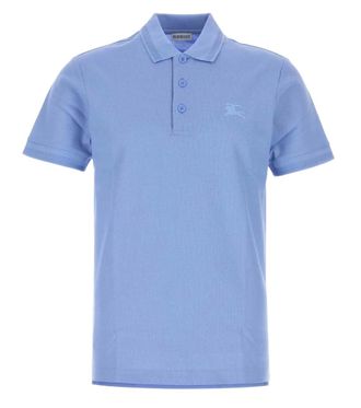 Burberry Light Blue Solid Shirt Collar T-Shirt