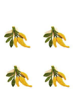Anthropologie Coro Cora Handwoven Chili Pepper Napkin Rings, Set of 4