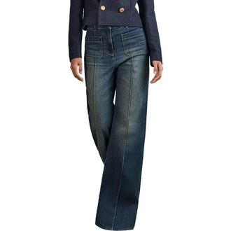 Reiss Sakura Flare Jeans in Mid Blue at Nordstrom, Size 25P