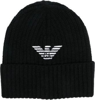 Emporio Armani Zwarte Hoeden & Beanies Stijlvolle Collectie - Heren - Hoeden - Zwart - S - Accessoires