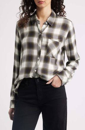 Rails Hunter Plaid Button-Up Shirt in Olive Charcoal Ivory at Nordstrom, Size Xx-Small