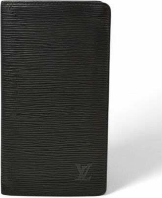 Louis Vuitton Black Leather Long Bill Wallet (Bi-Fold) (Pre-Owned)