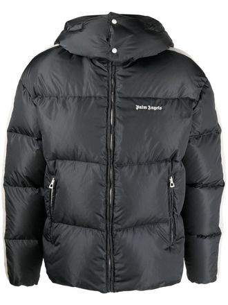 Palm Angels Donsjack met logoprint - Grijs