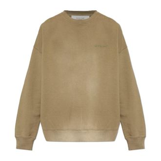 Golden Goose Sweatshirts, male, Green, Size: S Vintage-effect Sweatshirt