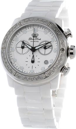 Glam Rock White Ceramic Bracelet Womens Watch