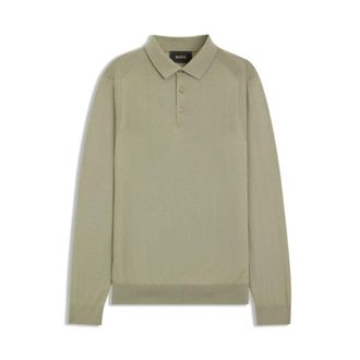 BOSS Polo sweater in wool, silk and cashmere