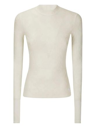 Marine Serre monogram-pattern flocked top - White